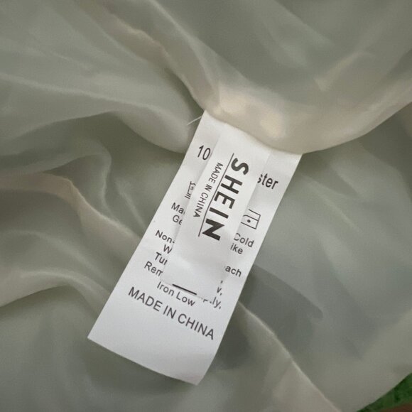 SHEIN Green Tweed Blazer Size Small - Picture 6 of 6